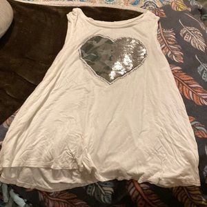 Justice heart camo tank top